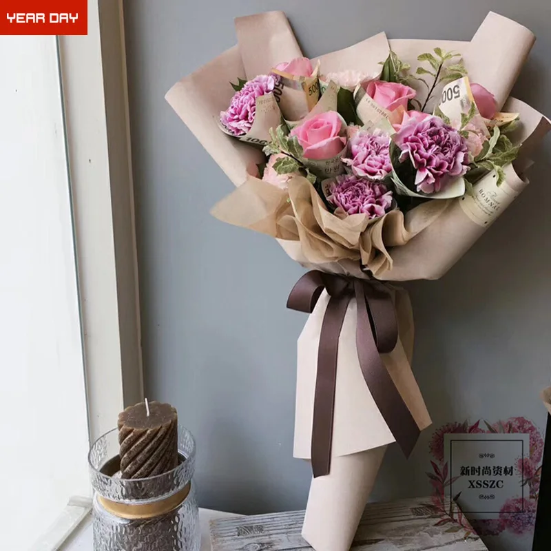 Перерабатываемая стандартного размера Крафтовая оберточная бумага для цветов