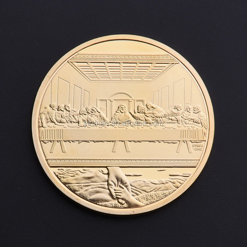 Da Vinci Jesus Last Supper Souvenir Coin Jesus Gold Plated Challenge Custom Coins