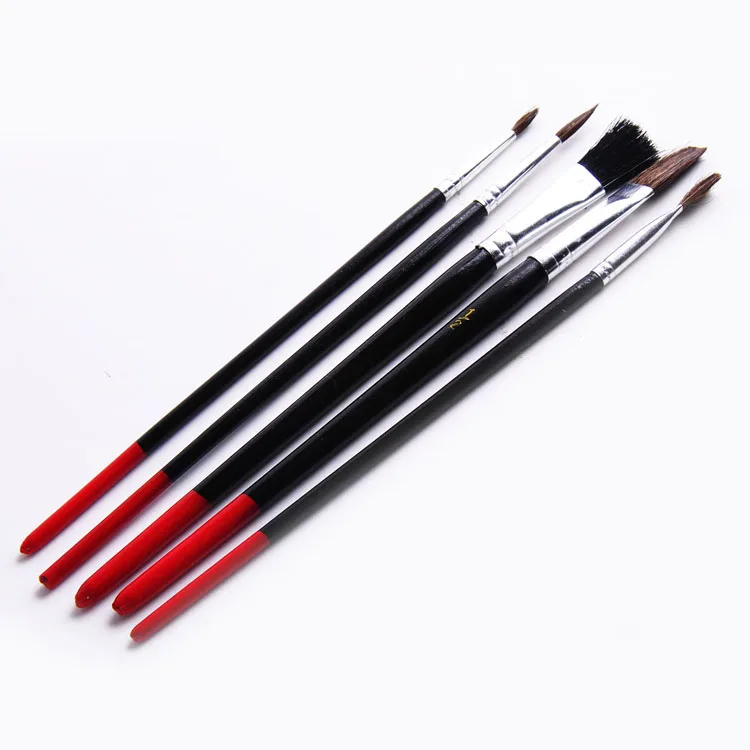 5pcs horse hair kids paint brushes wood painting artist brush