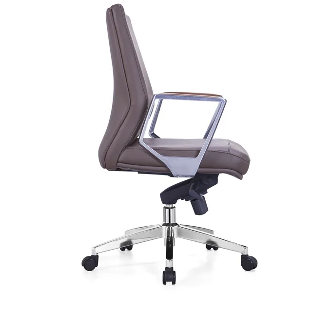 
Wholesale Ergonomic Manager Chair With Luxury Brown Leather Seat 
