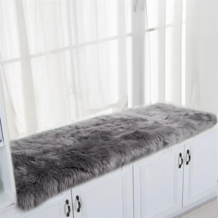 New Zealand brown natural high-low wool sheepskin sofa cushion