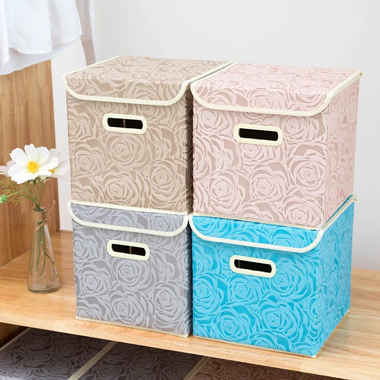 
Custom Design Large Eco Friendly Material Non Woven Toy Home Fabric Foldable Storage Box With Cardboard For Kids 