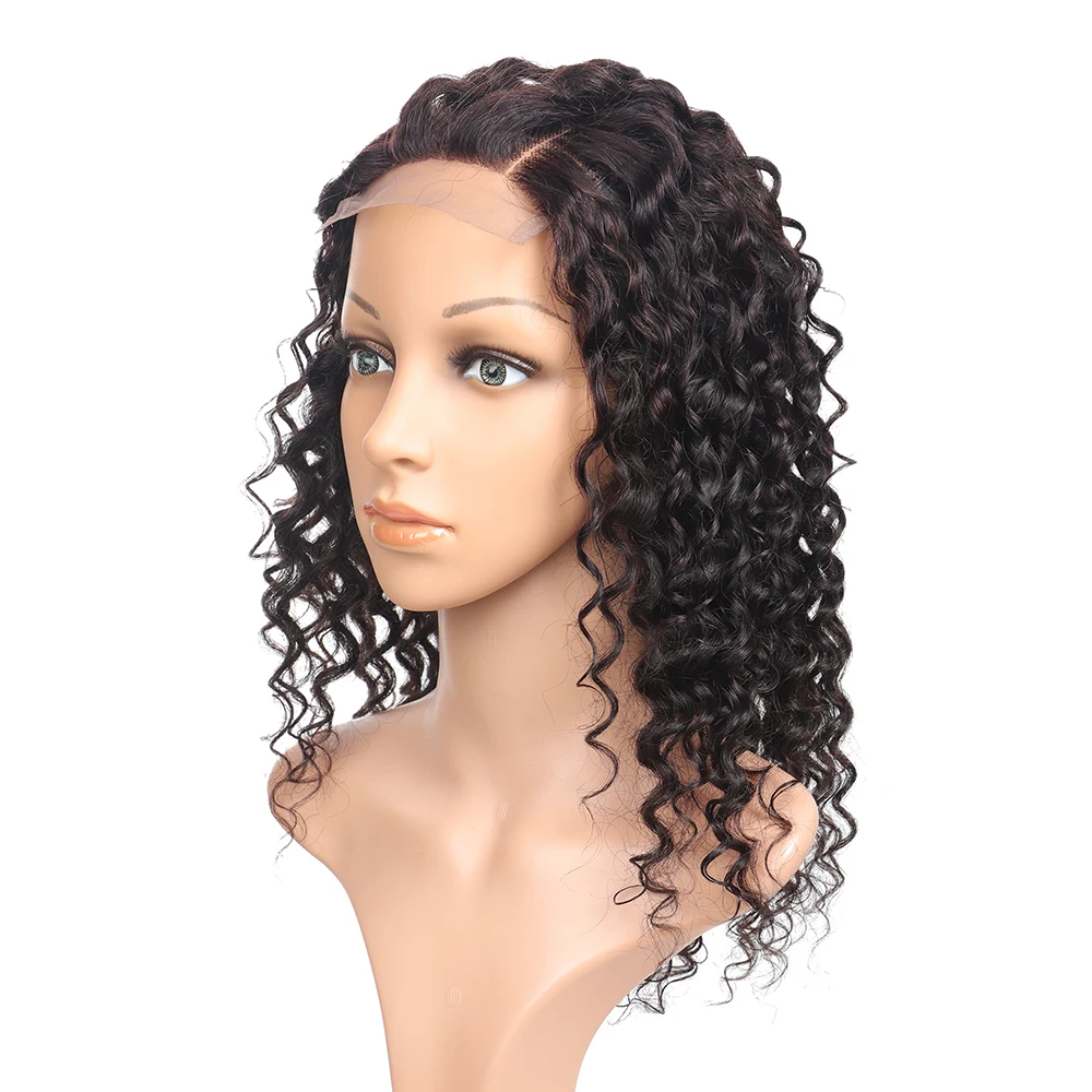 Natural deep water wave virgin curly full lace wig water wave remy long human hair wigs bang short malaysia