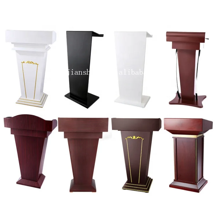High quality wood veneer rostrum podium speech desk lecture table