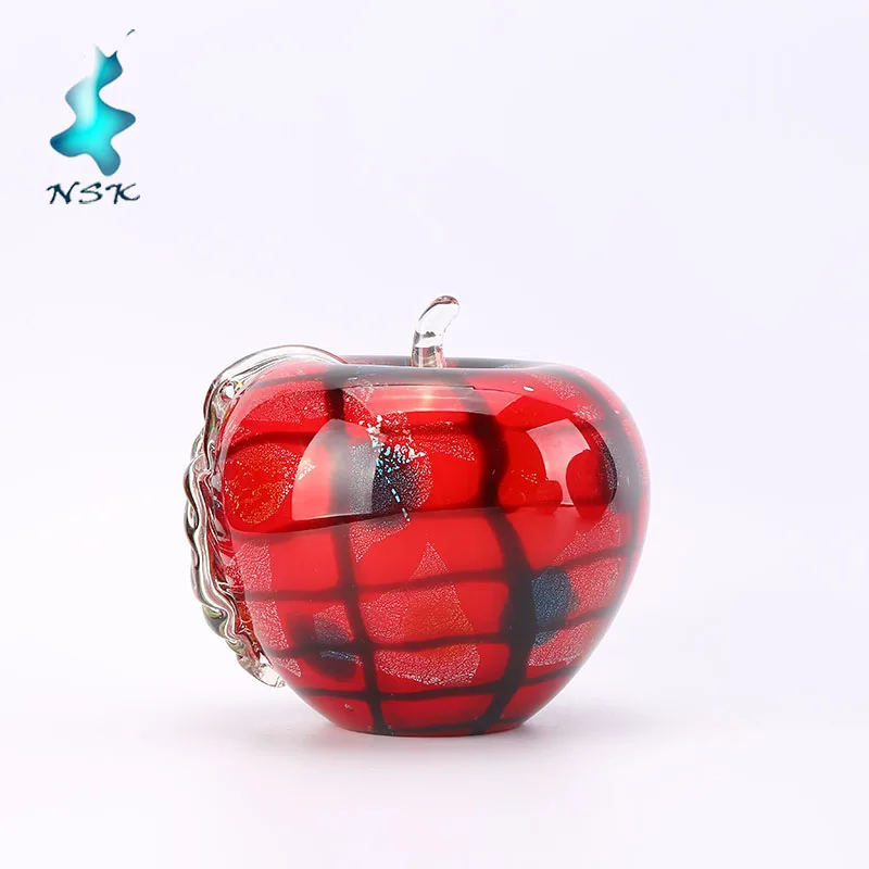 
Crystal Glass Christmas Decoration Colorful Apple for Ornaments Gifts 