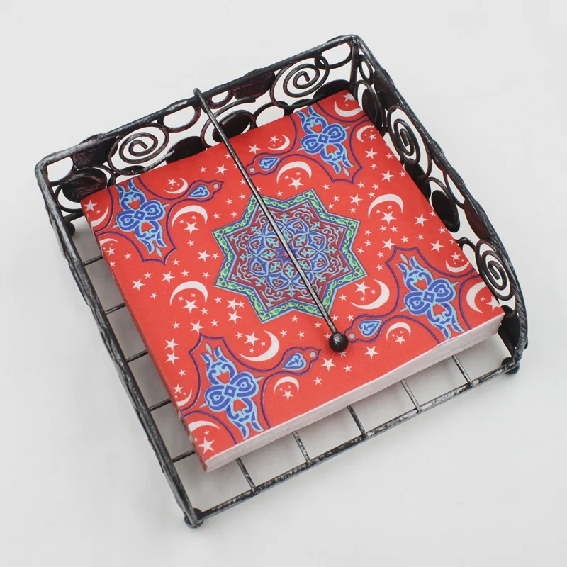Ramadan Kareem Paper Napkin With Moon Lamp Print Islamic Month For Muslim Eid al-Fitr 33*33cm