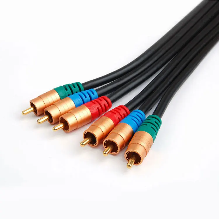 Colorful Metal Shell 3 RCA Phone Male to 3 RCA male Audio  Cable