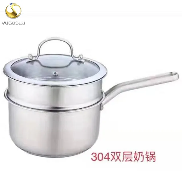 factory supply home appliance kitchen ware high quality SS304 pots stainless steel sauce pot momo steamer pot with handles