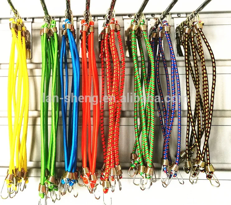 Elastic wear resistant braided cord luggage rope with hook