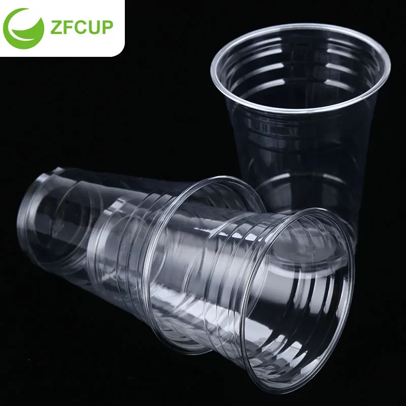 
ZFCUP 500ml Clear Disposable Juice Plastic Cup Dome Lid for Shakes 