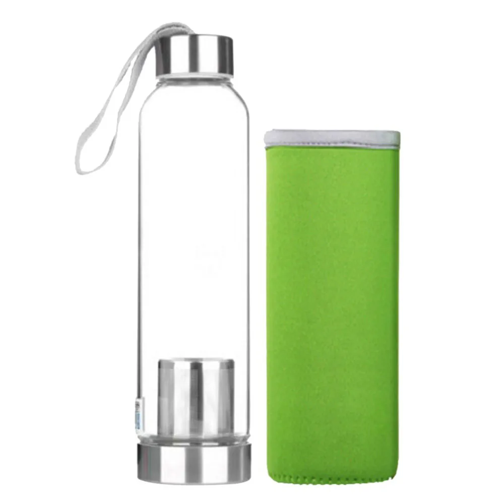 Glass Water Bottle With Tea Filter Infuser Protective Bag