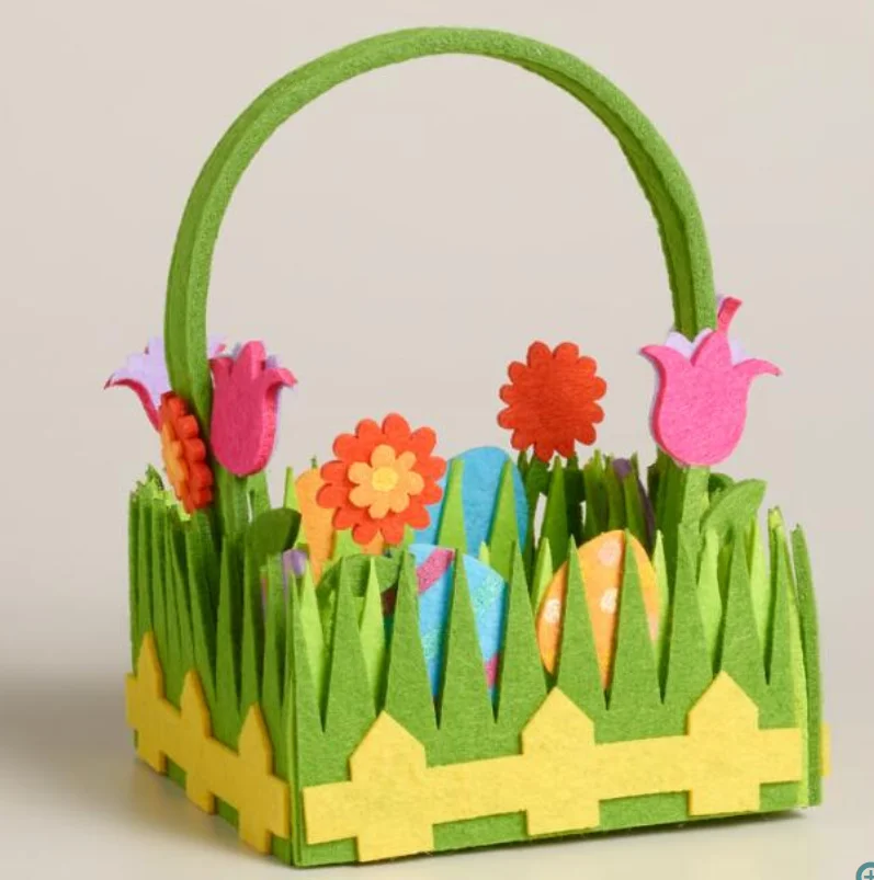 Small Grass Felt Easter Basket