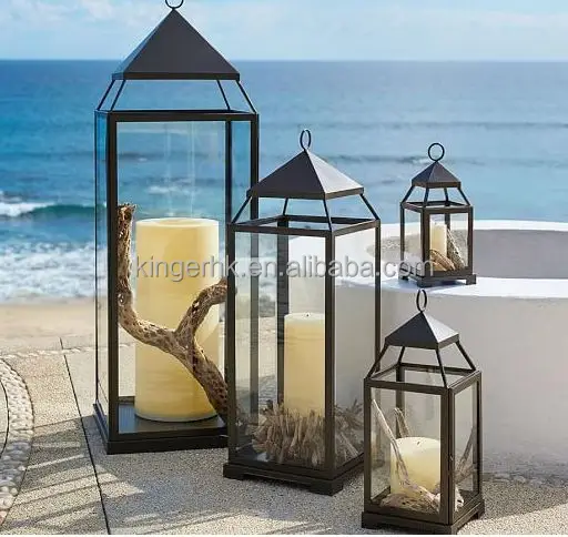 Элегантный стильный черный Наружный садовый фонарь, металлический фонарь-свеча для свадебного украшения, наружное украшение и освещение IP65 0,06