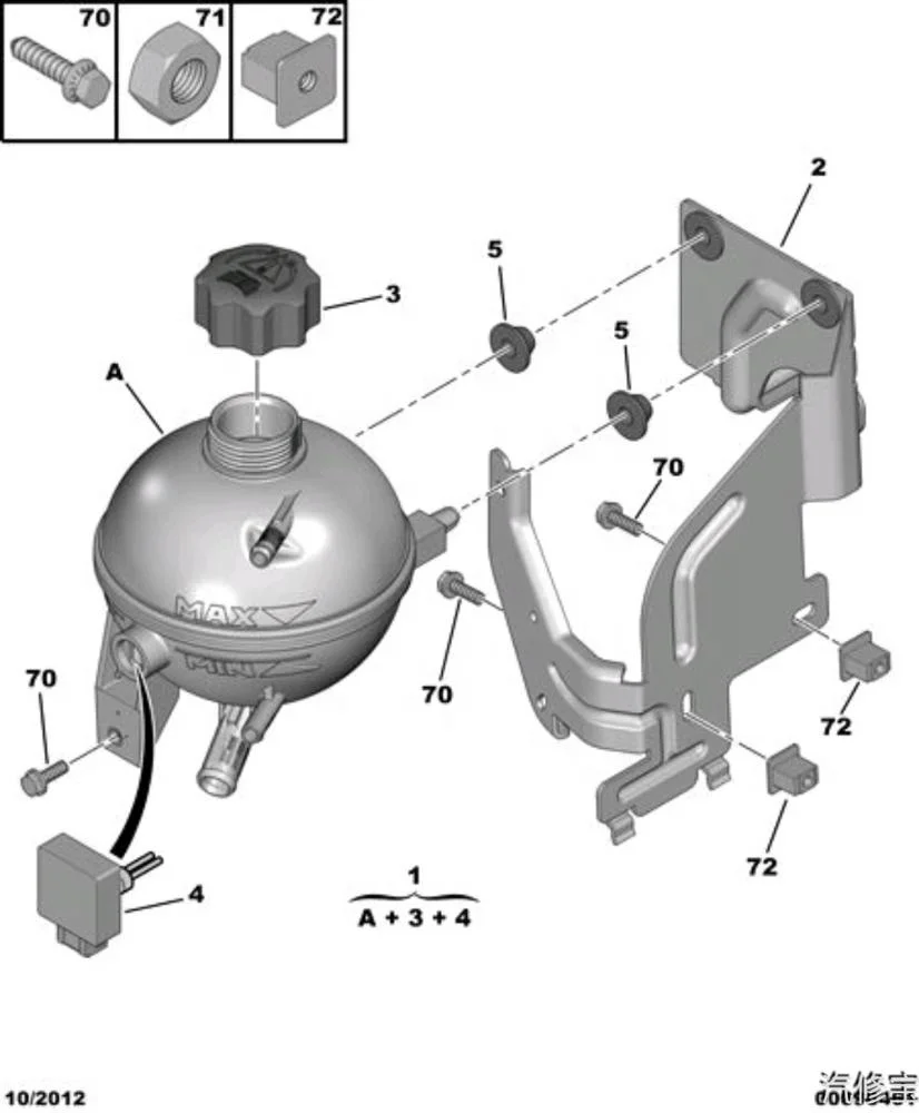 Для PEUGEOT 106 107 206 207 307 308 406 407 807 крышки для резервуара воды радиатора