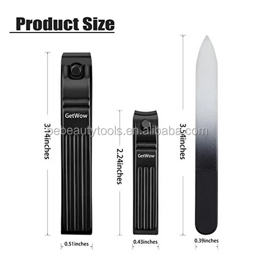 Travel Black Stainless Steel Sharp Manicure Nail File Clipper for Fingernail Toenail,Deluxe Nail Trimming Cutter