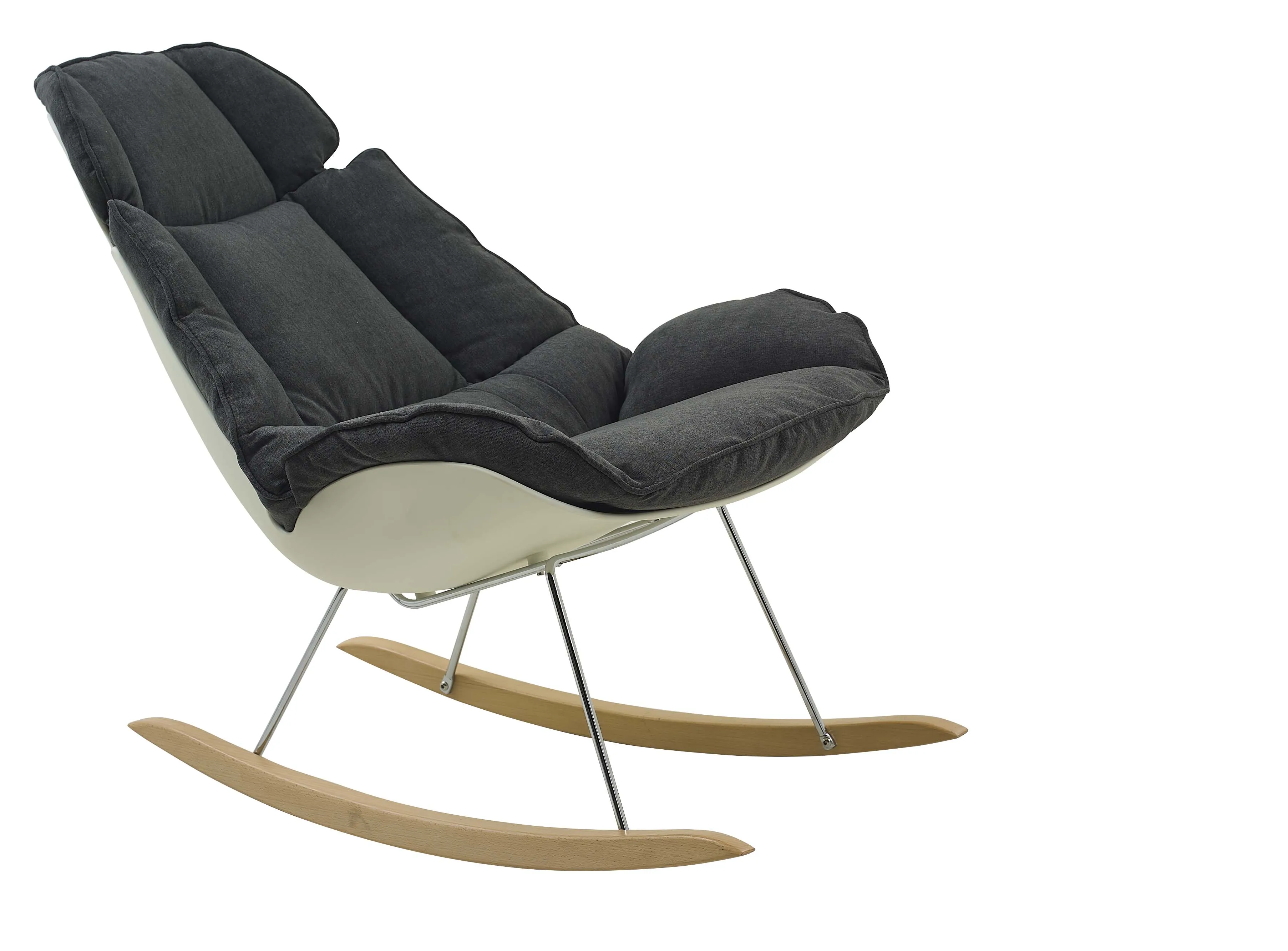
PP-187E FABRIC CHAIR WITH FOUR STEEL AND TWO WOODEN 