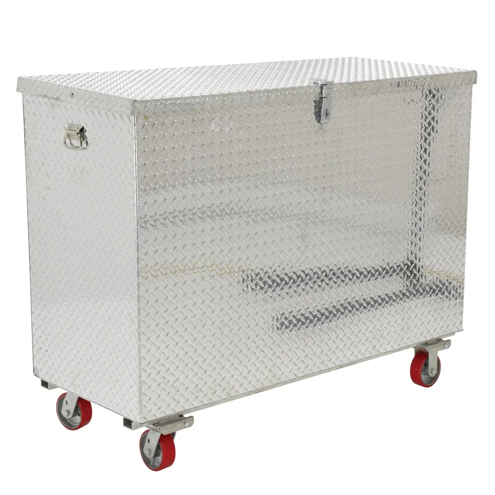 
Aluminum diamond checker trolley/aluminum toolbox with wheels 