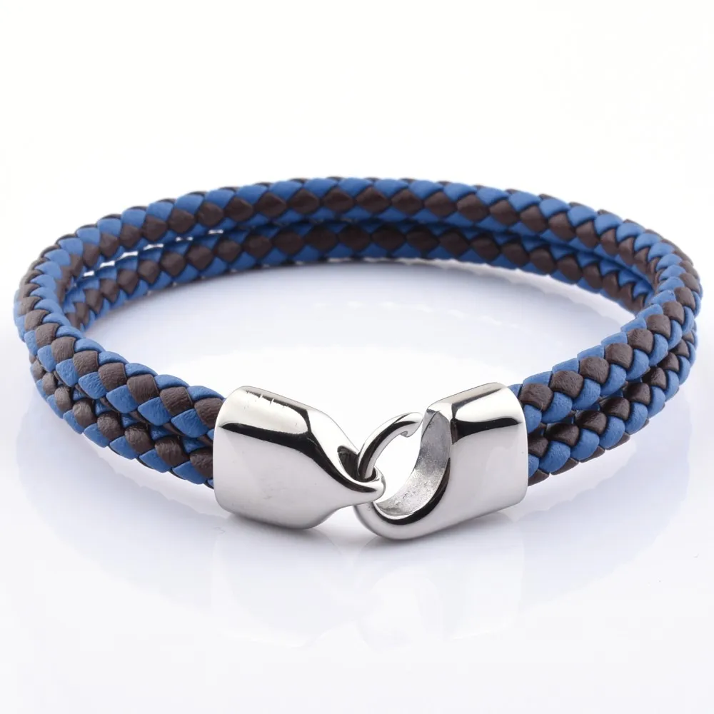 Factory Prices Custom Vintage Black 6MM Lava Stone Silver Lobster Clasp Rope Bracelet With Charm