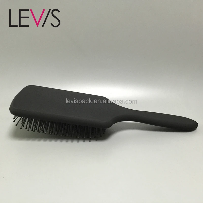 
High class matt black plastic skeleton comb brush with cushion 