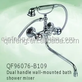 
brass double handle bath&shower water mixer,thermostatic shower faucets.wall shower mixer taps,telephone bath mixer 
