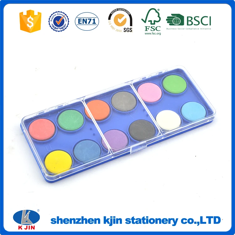 
transparent box packing solid 12colors drawing dry paint 
