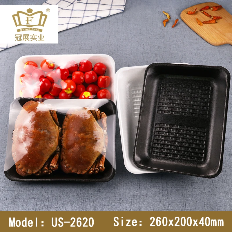 
26*20*5cm Disposable foam trays for meat eps rectangular food tray packing supermarket frozen meat food trays party plate 