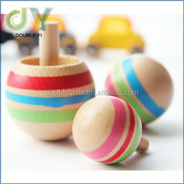 Top quality Promotional toy wooden spinning tops