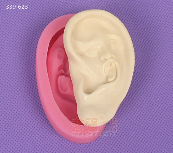 
fondant chocolate ear mould,silicone gum paste ear mold,fondant cake stencil fondant cake tools 