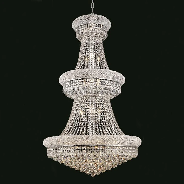 Gold Crystal Chandelier Lighting Foyer Decoration Luxury Modern Empire Crystal Chandelier for High Ceilings