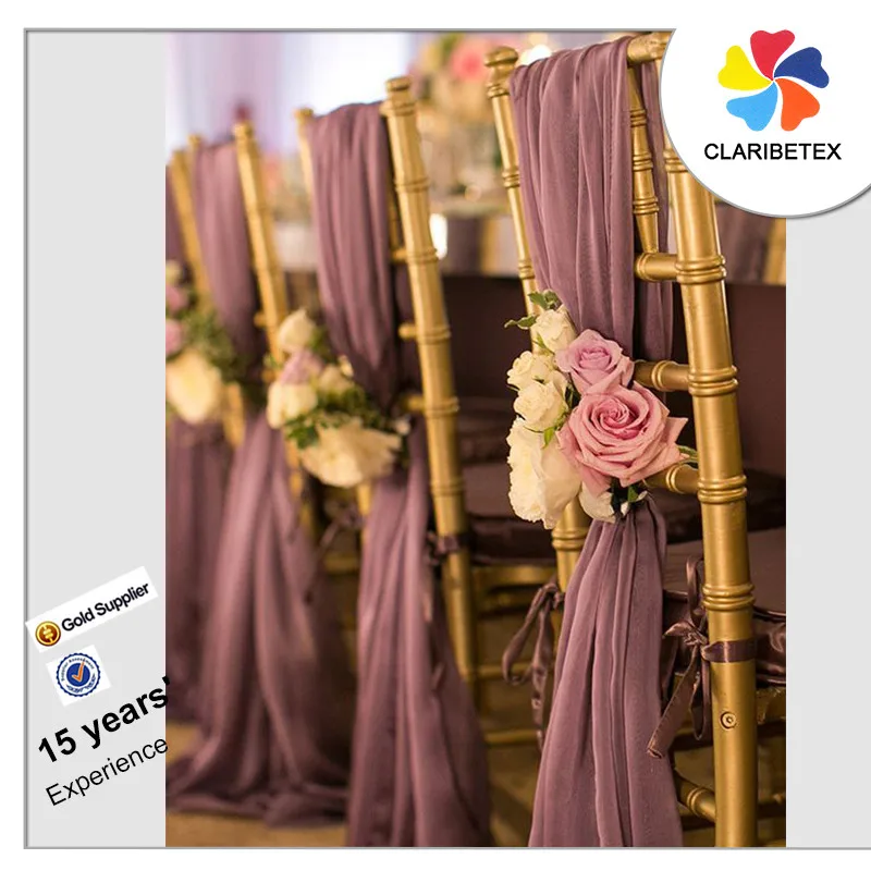 
Plain dyed Chiffon chair back sash cover used Chiavari chair 