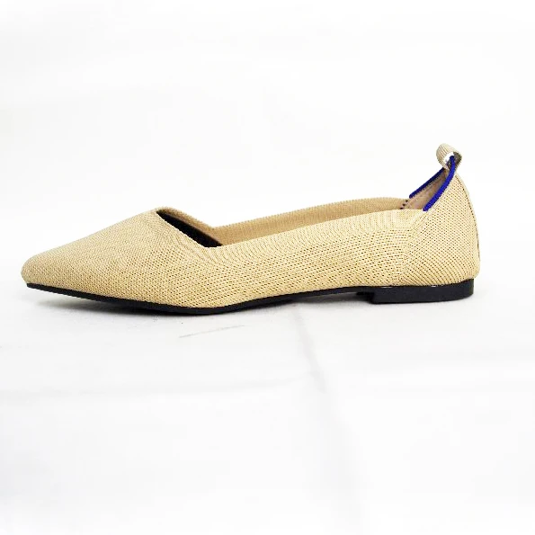 flyknited upper pointed toe comfortable lady flat casual shoes ballerinas