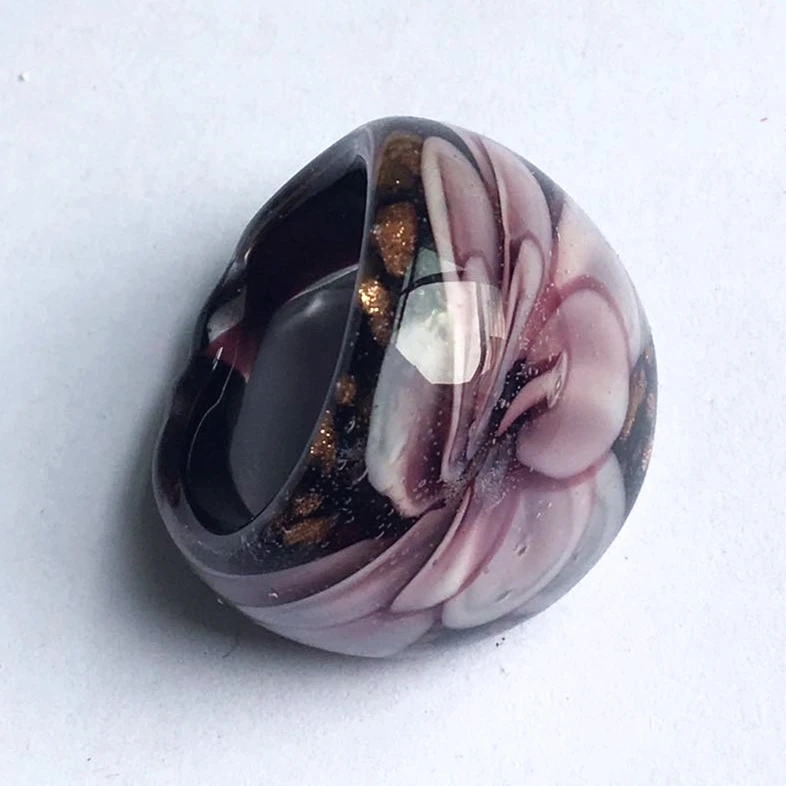 Decorative colorful murano glass ring Bohemian jewelry beautiful gift