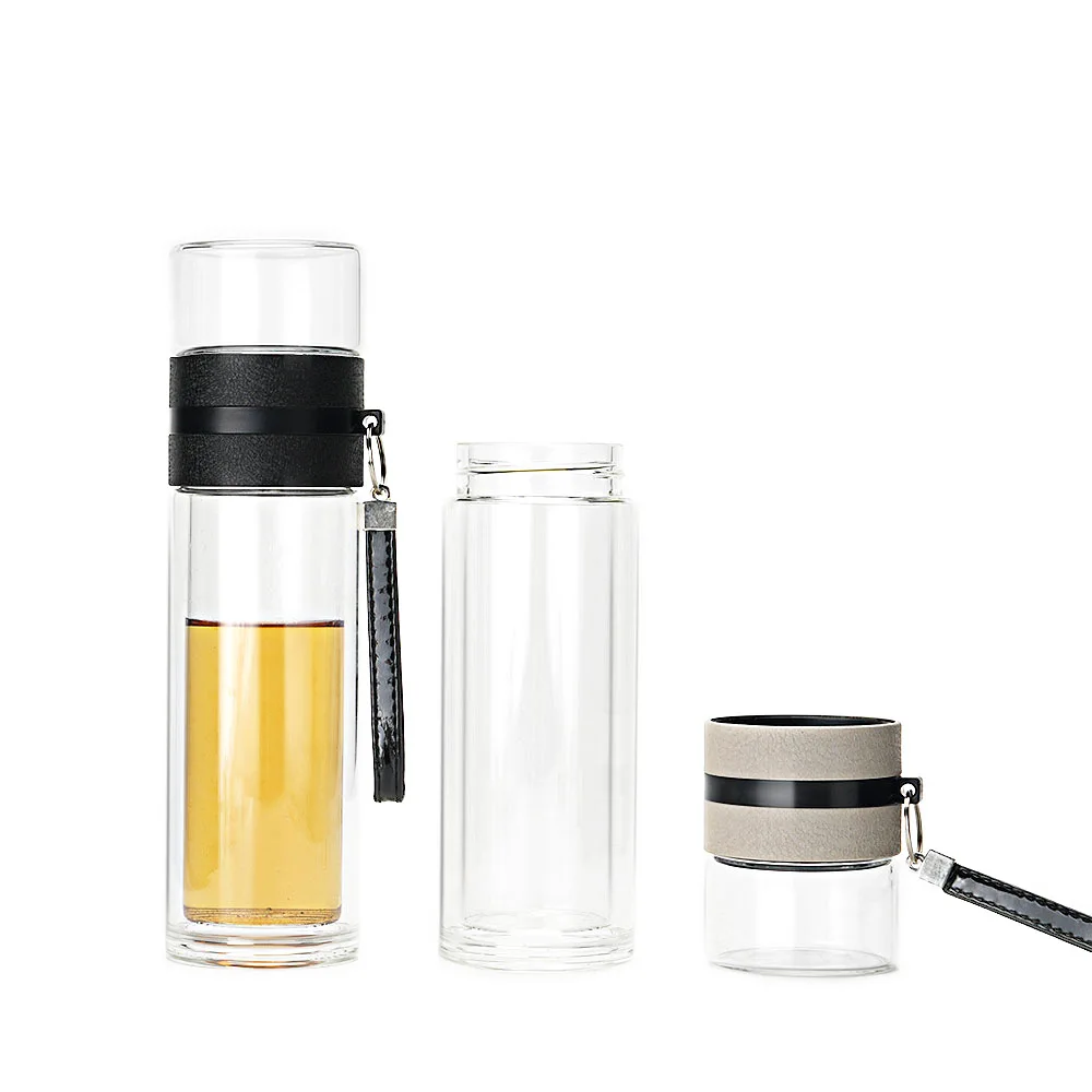 16OZ TRAVEL THERMOS Borosilicate Glass Tea and Coffee Tumbler