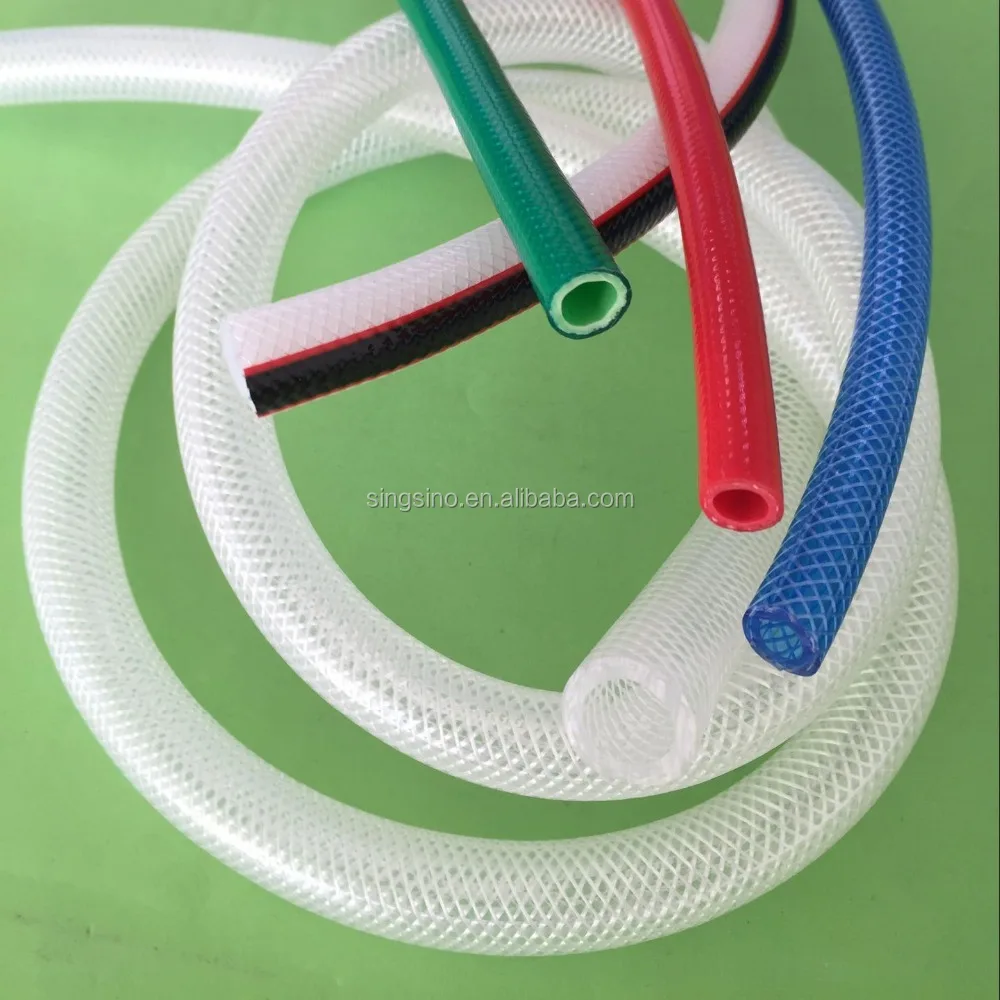 Food Grade Clear Braided Reinforced PVC Hose Tube / Food Grade Clear PVC Tubing
