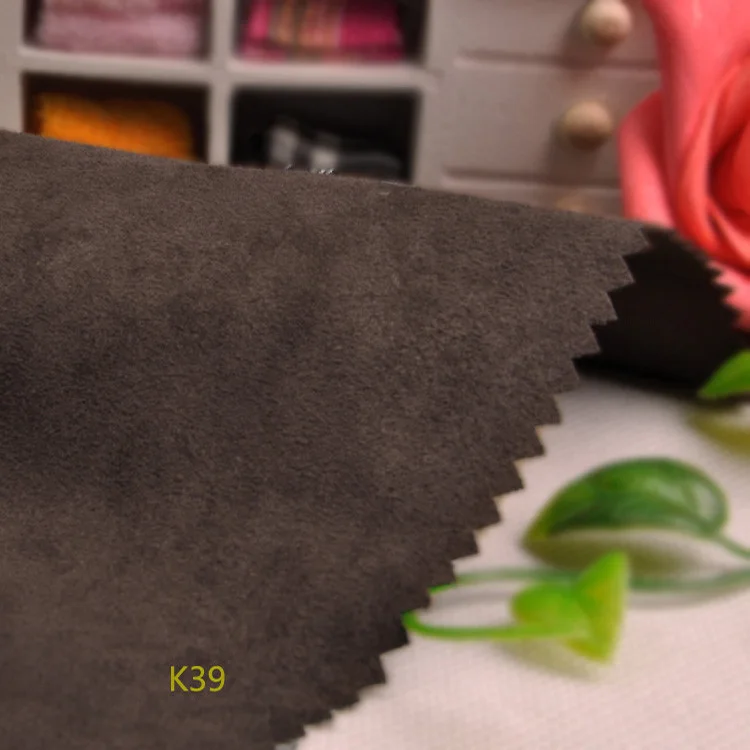 Wholesale 110gsm microfiber island yarn weft knitted suede fabric for sofa