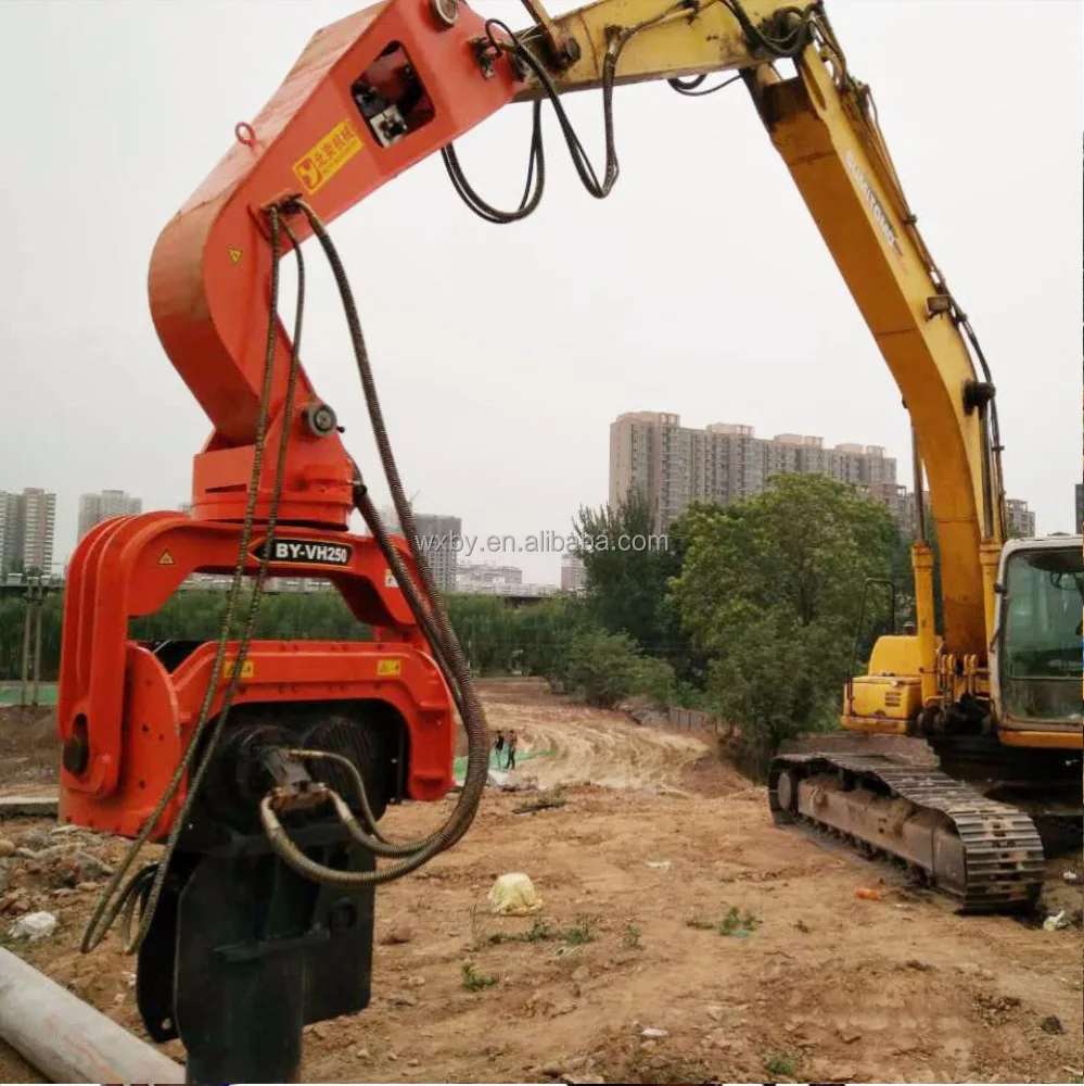 Hydraulic excavator equipment steel sheet pile driving machine excavator mounted pile driver