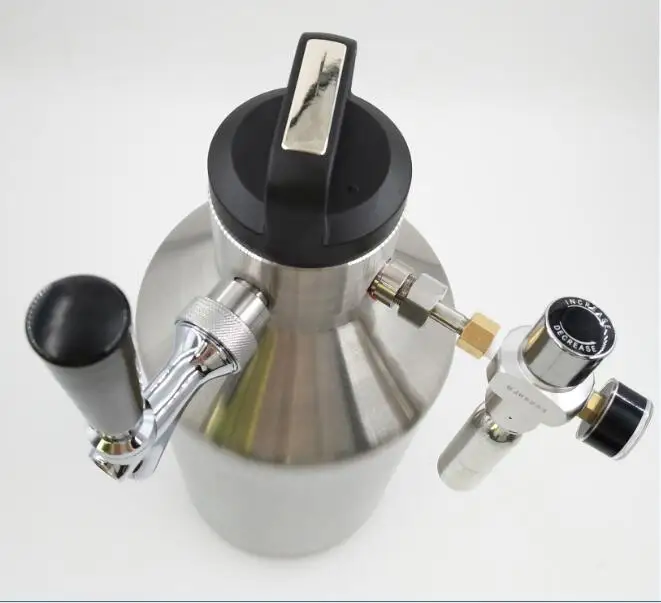 Один галлон, нержавеющая сталь, двойная стенка growler с черновой системой CO2