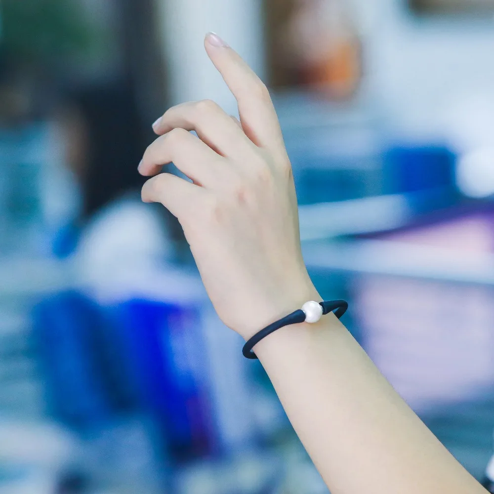  Модные Недорогие рекламные подарки изготовленные на заказ силиконовые браслеты из пресноводного жемчуга оптовая продажа ювелирных изделий