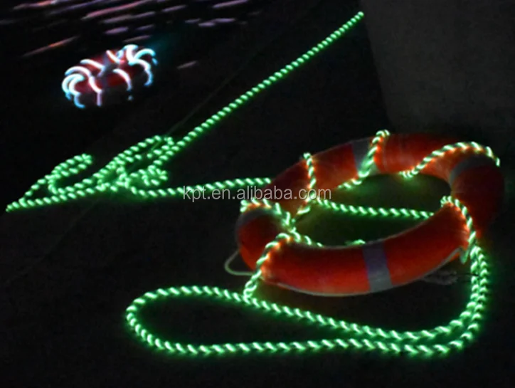 Water lighting safety guidance pulling-boat, rowboat floating glowing rescue rope