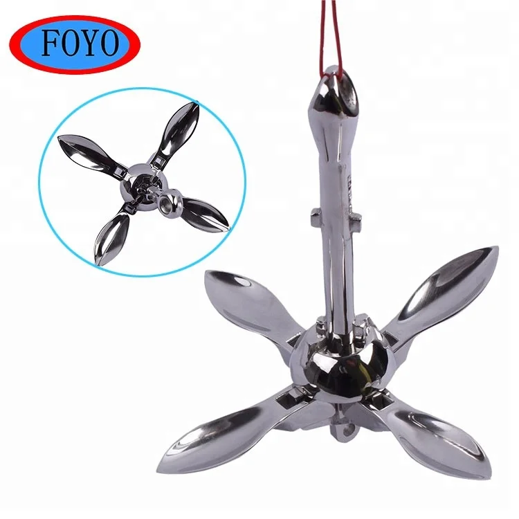 Xiamen FOYO hotselling 316 stainless steel marine kayak accessories folding boat anchor with high quality