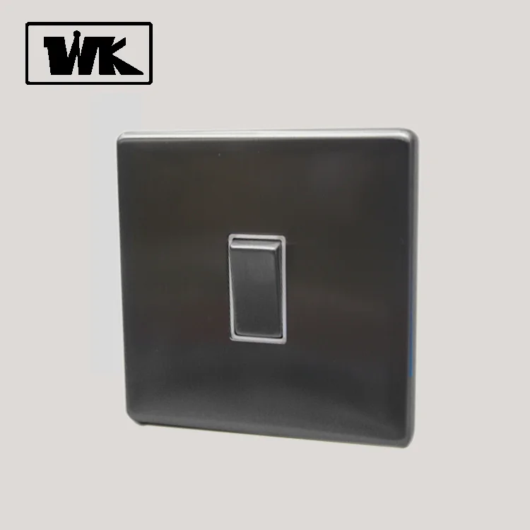 WK нержавеющая сталь 20A Британский/Британский тип 1gang 2way Single Electric Wall Switch Plate