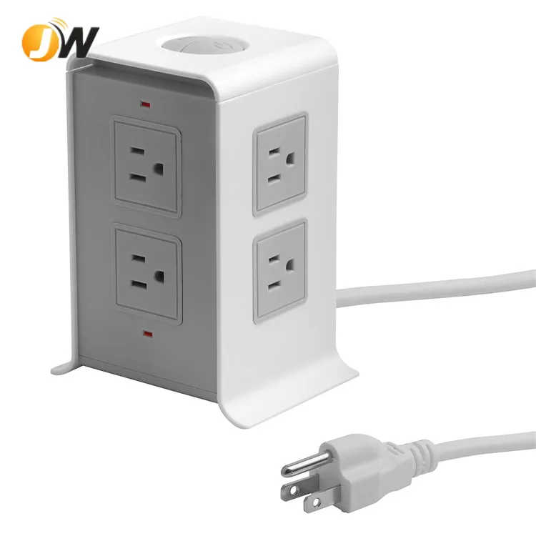 
Amazon Hotsale Two Layer Tower Power Strip with 4 USB Ports and Surge Protection 