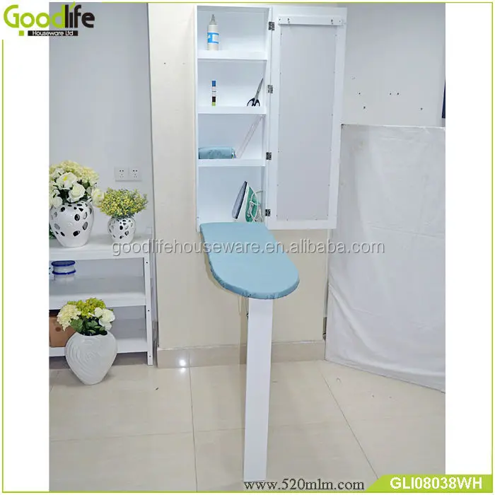 Wholesale foldable storage cabinet ironing board with mirror wall mounted folding iron table