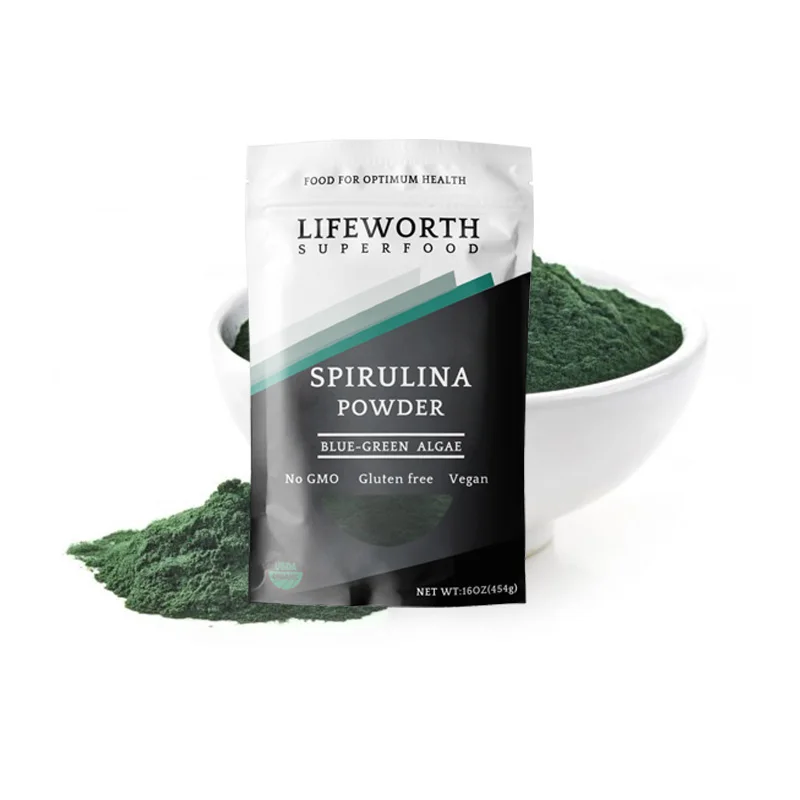 Порошок спирулины Lifeworth фирменная торговая марка хлорелла вульгарис анемия железная добавка