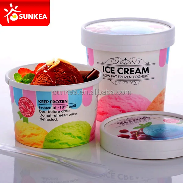 12 oz 16 oz 20 oz design paper ice cream cups