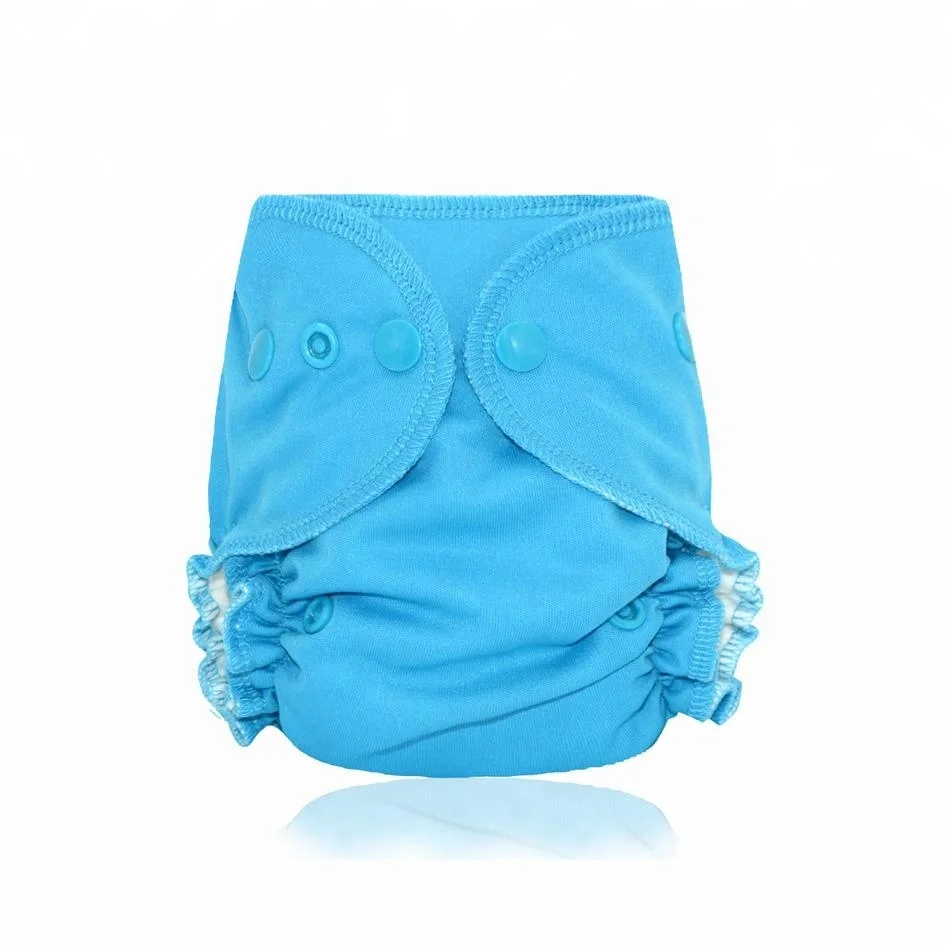 
OEM Organic Cotton Newborn AIO Cloth Diapers Nappy With 3 Layers Of Micro Fiber Sewn Inside Insert 