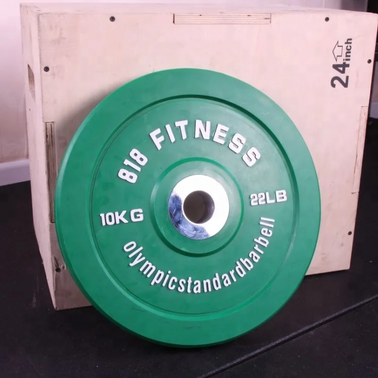 China custom colored rubber coated weight plate 20kg bumper weight plates