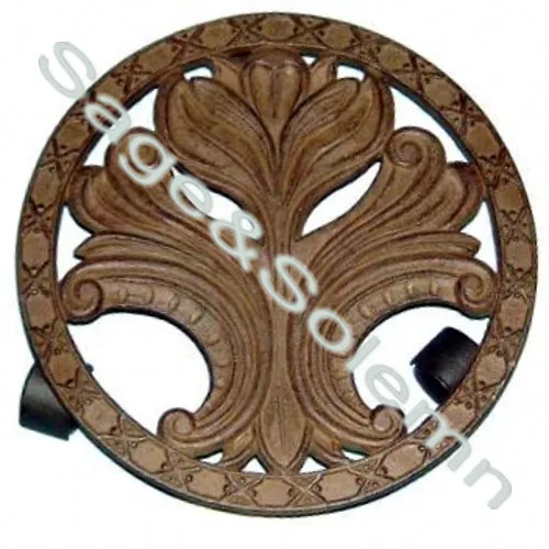 Cast Iron Texas Lone Star And Cowboy Horseshoe Round Plant Trolley Flowerpot Holder