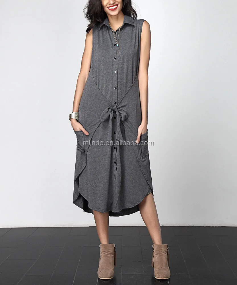 
CUSTOM Sexy Strappy Latest Korean Designs Women Gray Chiffon Ruffle-Hem Hi-Low Midi Dress for Women Party Wearing Clothing 