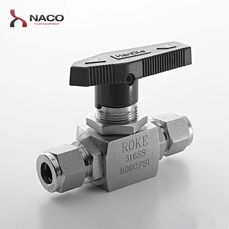 1/4 NPT 6000PSI Stainless Steel High Pressure Double Ferrule Ball Valve
